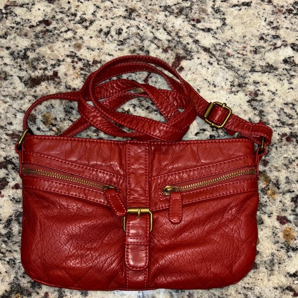 Red Leather Crossbody Bag